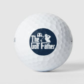 Navy Blue Custom Monogram De Golf Vader Golfballen (Voorkant)