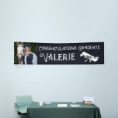 Navy Blue Custom Photo Afstuderen Spandoek (Beurs)