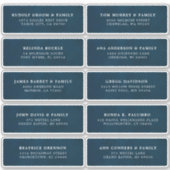 Navy Blue Custom Wedding Guest Adres Sticker (Voorkant)