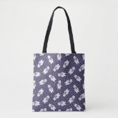 Navy blue cute snow polar bear pattern draagtas (Voorkant)