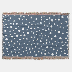Navy Blue Dalmatian Spots, Dalmatiaanse Stippen, g Deken