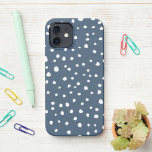 Navy Blue Dalmatian Spots, Dalmatiaanse Stippen, g iPhone 12 Hoesje