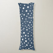 Navy Blue Dalmatian Spots, Dalmatiaanse Stippen, g Lichaamskussen (Voorkant Verticaal)
