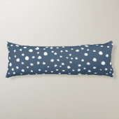 Navy Blue Dalmatian Spots, Dalmatiaanse Stippen, g Lichaamskussen (Voorkant)