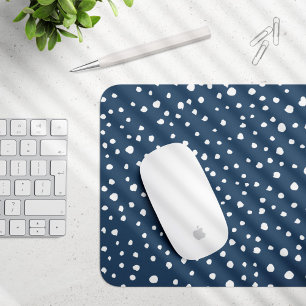 Navy Blue Dalmatian Spots, Dalmatiaanse Stippen, g Muismat