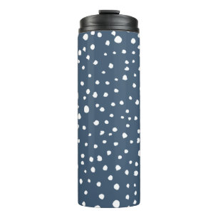 Navy Blue Dalmatian Spots, Dalmatiaanse Stippen, g Thermosbeker
