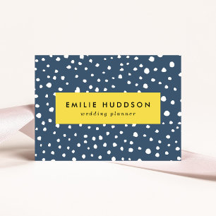 Navy Blue Dalmatian Spots, Dalmatiaanse Stippen, g Visitekaartje