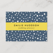 Navy Blue Dalmatian Spots, Dalmatiaanse Stippen, g Visitekaartje (Voorkant)