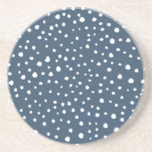 Navy Blue Dalmatian Spots, Dalmatiaanse Stippen, g Zandsteen Onderzetter (Voorkant)