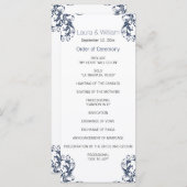 Navy Blue Damask Wedding Program Programma (Voorkant / Achterkant)