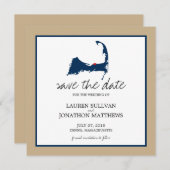 Navy Blue Dennis Cape Cod Wedding Save the Date (Voorkant / Achterkant)