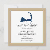 Navy Blue Dennis Cape Cod Wedding Save the Date (Voorkant)