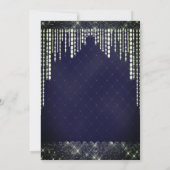 Navy Blue Diamond Wedding Kaart (Achterkant)