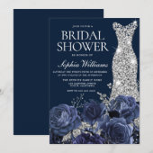 Navy Blue Diamond Wedding Vrijgezellenfeest Kaart (Voorkant / Achterkant)