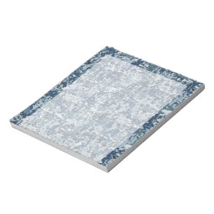 Navy Blue Digital Camouflage Decor Notitieblok