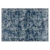 Navy Blue Digital Camouflage Decor Snijplank (Voorkant)