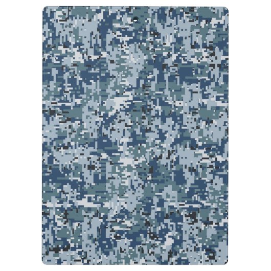 Navy Blue Digital Camouflage Klembord (Achterkant)