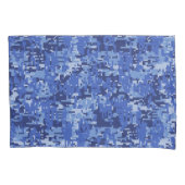 Navy Blue Digital Camouflage Kussensloop (Voorkant-Links)