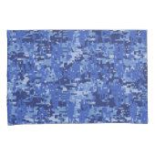 Navy Blue Digital Camouflage Kussensloop (Voorkant-Rechts)