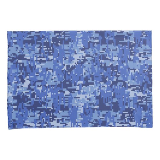 Navy Blue Digital Camouflage Kussensloop (Voorkant-Rechts)