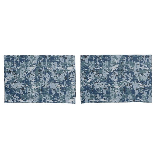 Navy Blue Digital Camouflage Kussensloop (Voorkant-Set)
