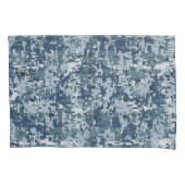 Navy Blue Digital Camouflage Kussensloop (Voorkant-Links)