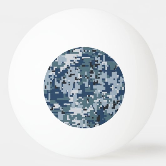 Navy Blue Digital Camouflage-ontwerp Pingpongballen (Voorkant)