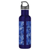 Navy Blue Digital Camouflage Textuur Waterfles (Achterkant)