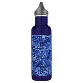 Navy Blue Digital Camouflage Textuur Waterfles (Links)