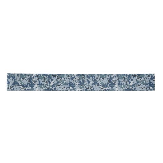 Navy Blue Digital Pixels Camouflage Decor Lint (Voorkant)