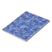 Navy Blue Digital Pixels Camouflage Texture Decor Notitieblok (Gedraaid)