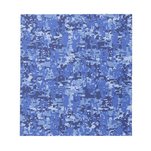 Navy Blue Digital Pixels Camouflage Texture Decor Notitieblok (Voorkant)
