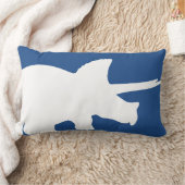 Navy Blue Dinosaur Pillow Gray Chevron Stripes Kussen (Deken)