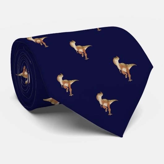 Navy Blue Dinosaur Work, Professional Mannen Stropdas (Opgerold)