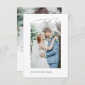 Navy Blue DIY kleuren Luxe Script Weddenschap Dank Bedankkaart (Voorkant / Achterkant)