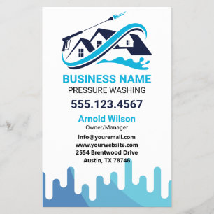 Navy Blue Drip Power Was Huis Schoonmaken Flyer