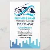 Navy Blue Drip Power Wash House Reiniging Flyer (Voorkant)