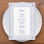 Navy Blue eigenzinnige speelse hand getekende brui Menu