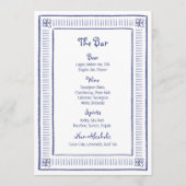 Navy Blue eigenzinnige speelse hand getekende brui Menu (Voorkant)