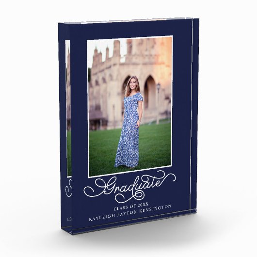 Navy Blue Elegant Afstuderen Foto Keepomwille (Links)