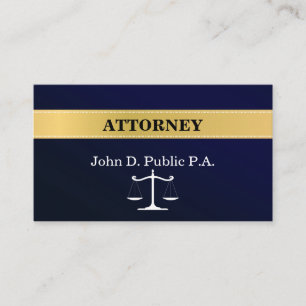 Navy Blue Elegant Attorney Visitekaartje