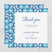 Navy Blue Elegant Minimalist Flat Hartelijk dank (Voorkant / Achterkant)