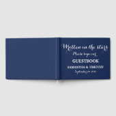 Navy Blue Elegant minimalist Simple Modern Wedding Gastenboek (Volledig)