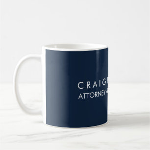 Navy Blue Elegant Plain Professional Koffiemok