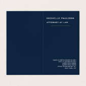 Navy Blue Elegant Plain Professional Modern Visitekaartjes (Buitenkant ongevouwen)