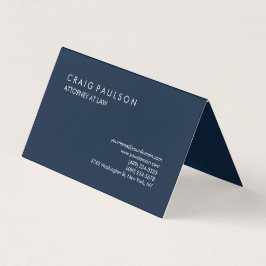 Navy Blue Elegant Plain Professional Visitekaartjes
