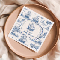 Navy Blue Elegant Toile Nautisch Baby shower