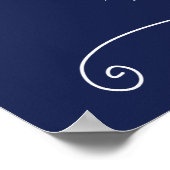 Navy Blue Elegant Wedding Open Bar 18x24 Poster (Hoek)