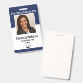 Navy Blue - Employee Afbeelding Badge (Voor- en achterkant)