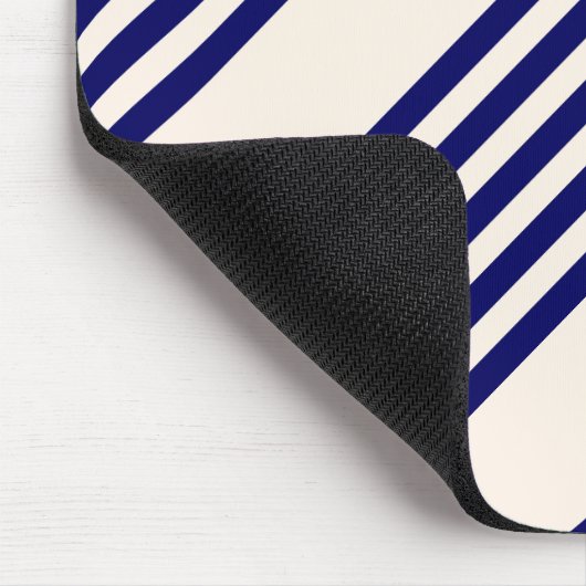 Navy blue en beige vijf strepen patroon muismat (Hoek)
